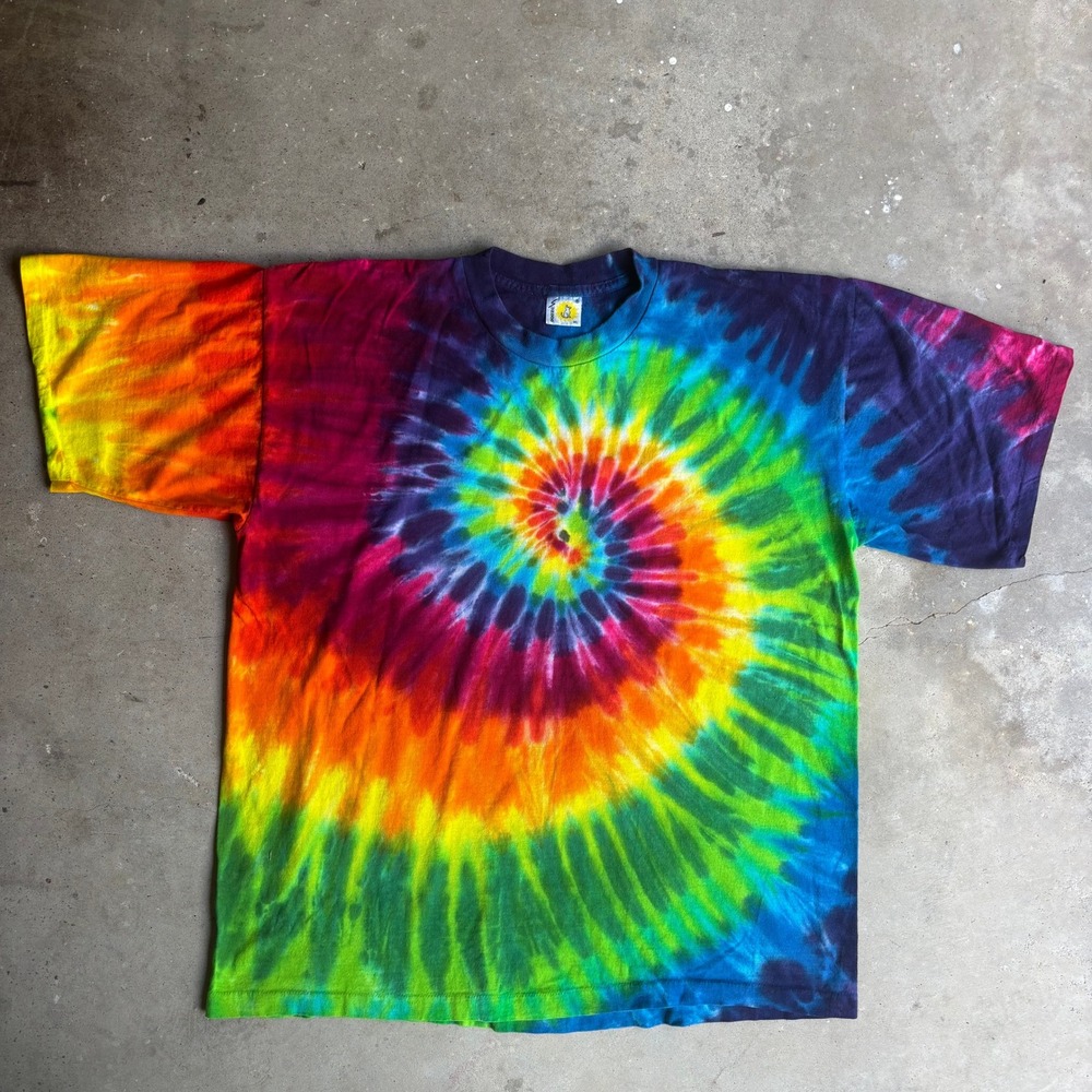 Sundog Vintage Tie Dye T-Shirt Mens XL Rainbow Spiral Psychedelic Hippie Tee
